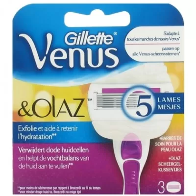 Gillette Venus & Olaz Sugarberry Scheermesje - 5 Mesjes, Geactiveerd met Olaz, Hydratatie & Zachte Huid, Geen Scheergel Nodig