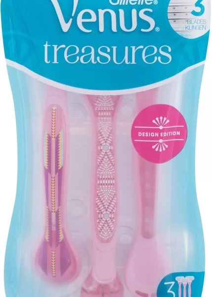 Gillette Venus Treasures Collection – 3 Damenrasierer Klingen – Design Edition für sanfte Rasur und Pflege