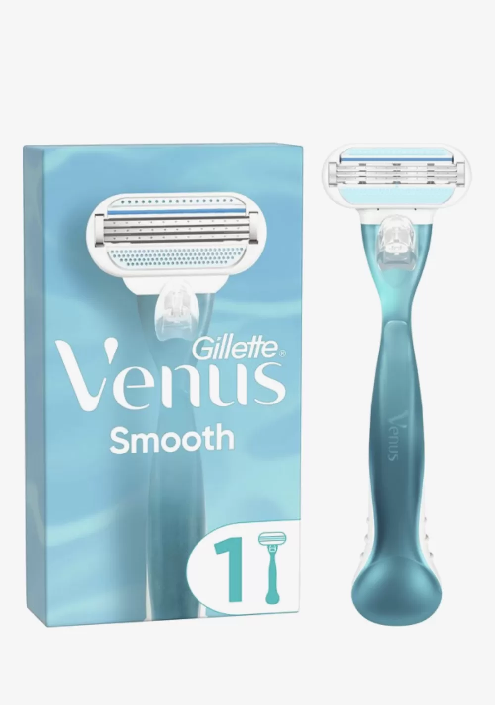 Gillette Venus Smooth Scheersysteem voor Vrouwen - 3 Mesjes, Ergonomisch Handvat, Comfortkussentjes, Duurzaam, Navulbaar Scheermes