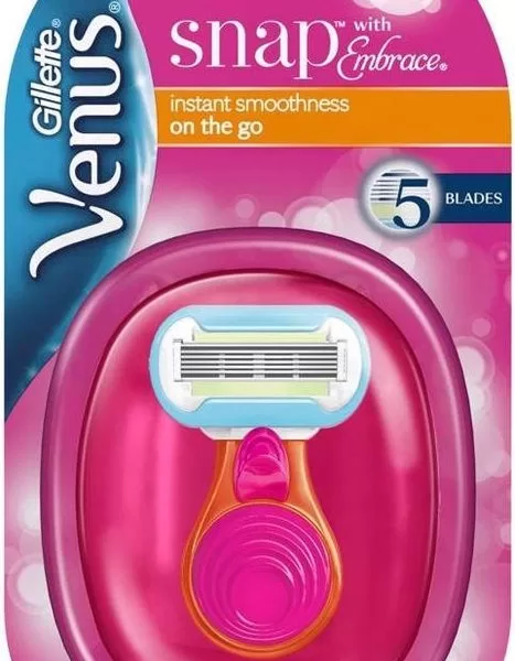 Gillette Venus Snap Embrace Scheermes - Compact, 5 Mesjes, Draaibaar Scheerhoofd, Vochtstrip voor Gladde Benen, Navulbaar met Venus Mesjes