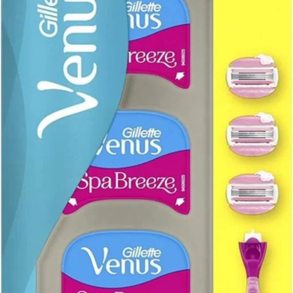 Gillette Venus Spa Breeze Scheermesjes voor Vrouwen - 3 Bladen met Witte Thee Geur - Inclusief 3 Scheermesjes voor Zijdezachte Huid