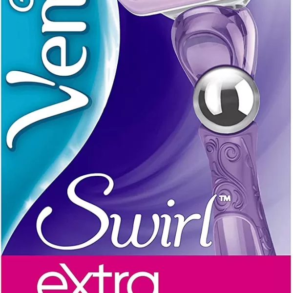 Gillette Venus Swirl Extra Smooth Women's Razor with Flexiball, 5 Diamond-Coated Blades, Moisture Strip, Ergonomic Handle, Perfect for Curves