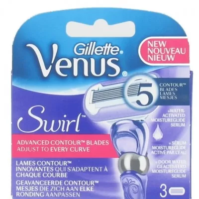 Gillette Venus Swirl 4-Pack Scheermesjes - 6x Flexibel, Moistureglide-Serum voor Ultieme Glijdkracht, Geschikt voor Zachte Scheerbeurt