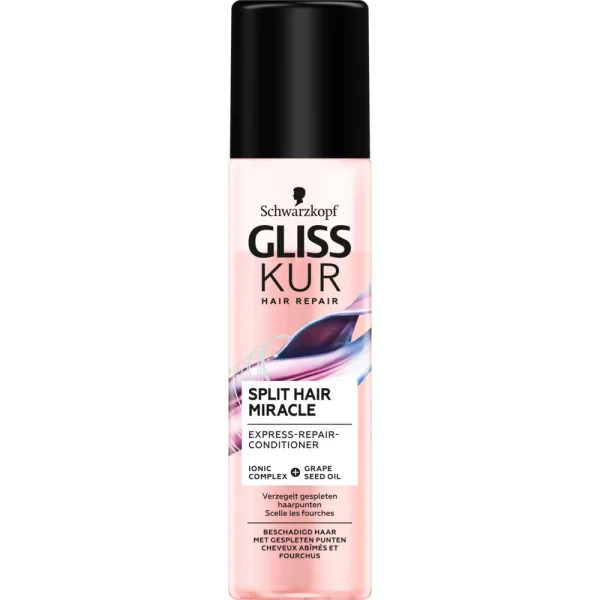 Gliss Kur Split End Anti-Klit Spray 200 ml – Herstelt gespleten haarpunten, 90% natuurlijke ingrediënten, voor soepele & glanzende haren