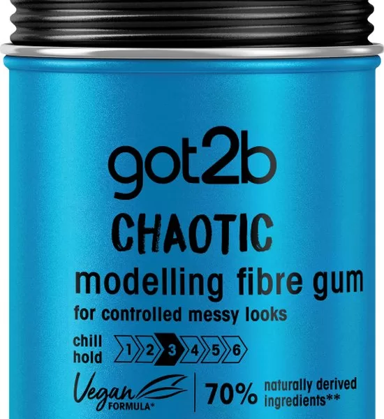 Got2b Men Chaotic Fibre Haar Gum 3x100ml – Vegan, Medium Hold, Natuurlijke Ingrediënten, Gecontroleerde Look, Voordeelverpakking