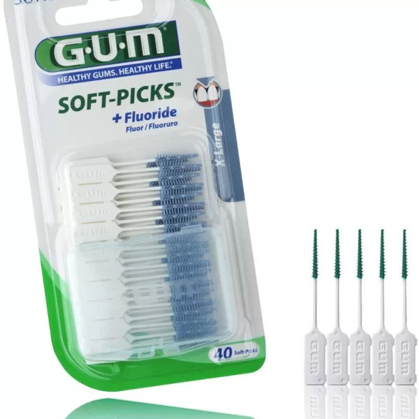 GUM Soft Picks X-Large - 3x40 Stuks - Interdentale Ragers voor Gezond Tandvlees - Voordeelverpakking - Ideaal voor Orthodontie & Implantaten