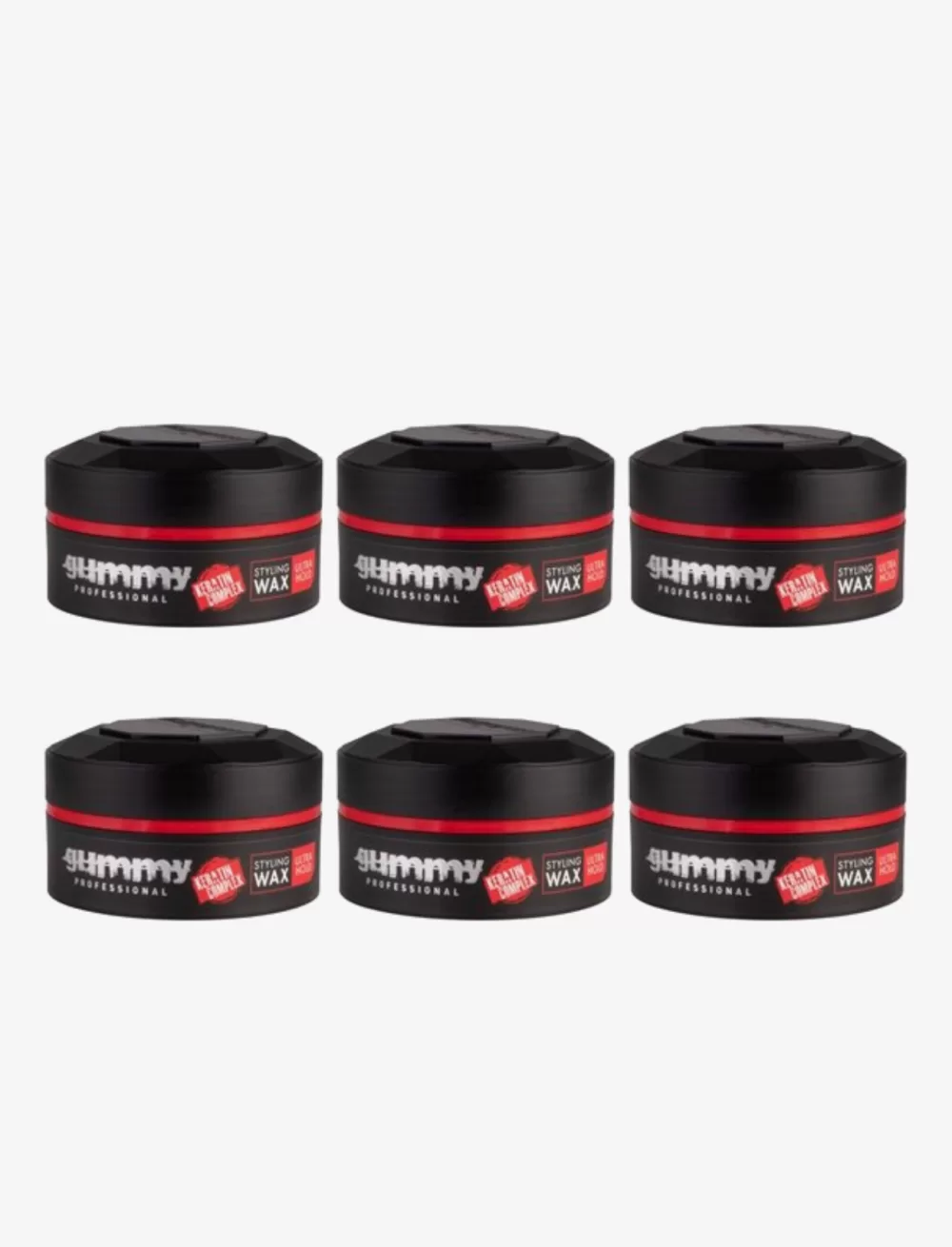 FONEX Gummy Keratin Complex Styling Wax - Ultra Hold, 6 Stück, Haarstyling Wachs für starken Halt und brillanten Glanz