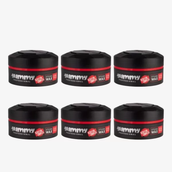 FONEX Gummy Keratin Complex Styling Wax - Ultra Hold, 6 Stück, Haarstyling Wachs für starken Halt und brillanten Glanz