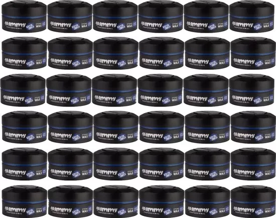 Gummy Styling Wax Hard Finish 150ml - Blau, 36 Stk. - Stark haltbares Haarwachs für perfekten Look und Styling!