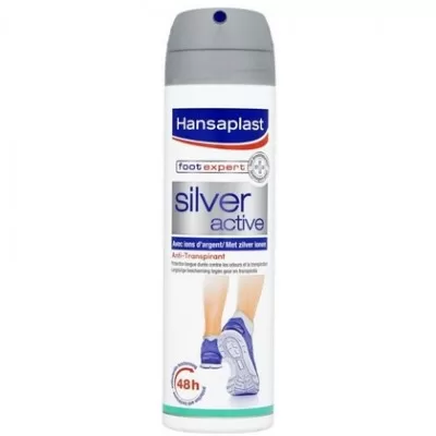 Hansaplast Silver Active Deodorant 150ml - 48 uur bescherming tegen zweetvoeten, antibacterieel met zilverionen, geurcontrole, spray