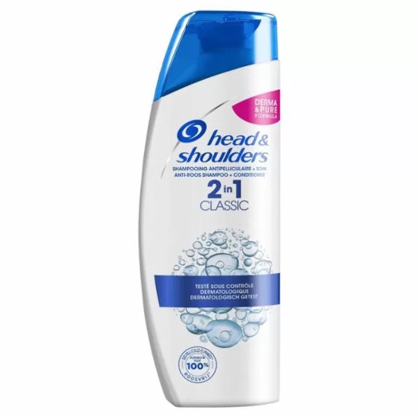 Head & Shoulders Classic 2-in-1 Anti-Roos Shampoo & Conditioner - Derma&Pure, 100% Roosvrij, Hydrateert, Dermatologisch Getest, 0% Fosfaten