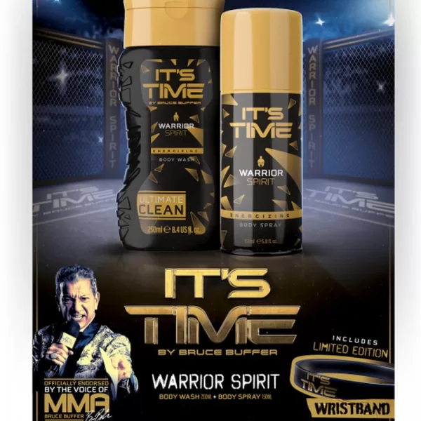 IT'S TIME Giftset Warrior Spirit – Body Wash, Body Spray & Armband | Perfect for Gifts: Christmas, Father's Day, Birthdays