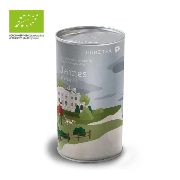 James Earl Grey Bio Lose Tee 140g - Aromatischer Schwarztee mit Bergamotte von Pure Tea für den perfekten Afternoon Tea