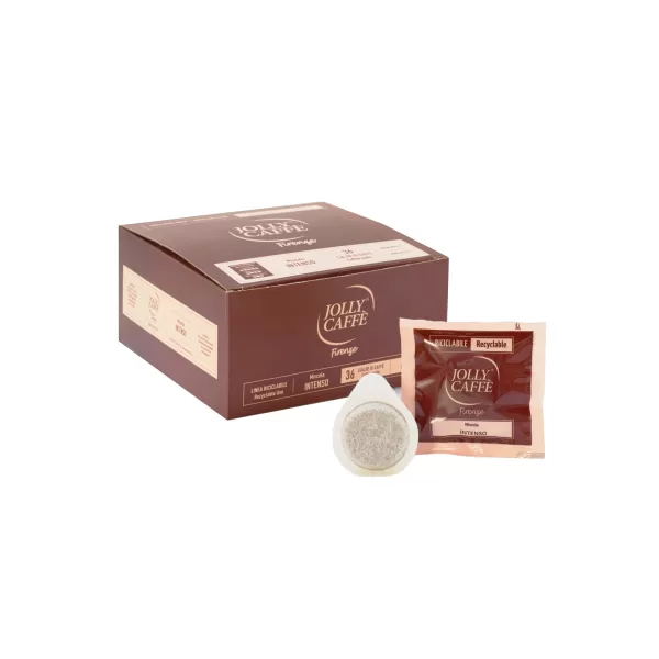 JOLLY Caffé Intenso Pads Box – 150 Stück, vollmundiger Espresso mit Bitterkakao-Aroma, hochwertige italienische Röstung, aromatischer Geschmack