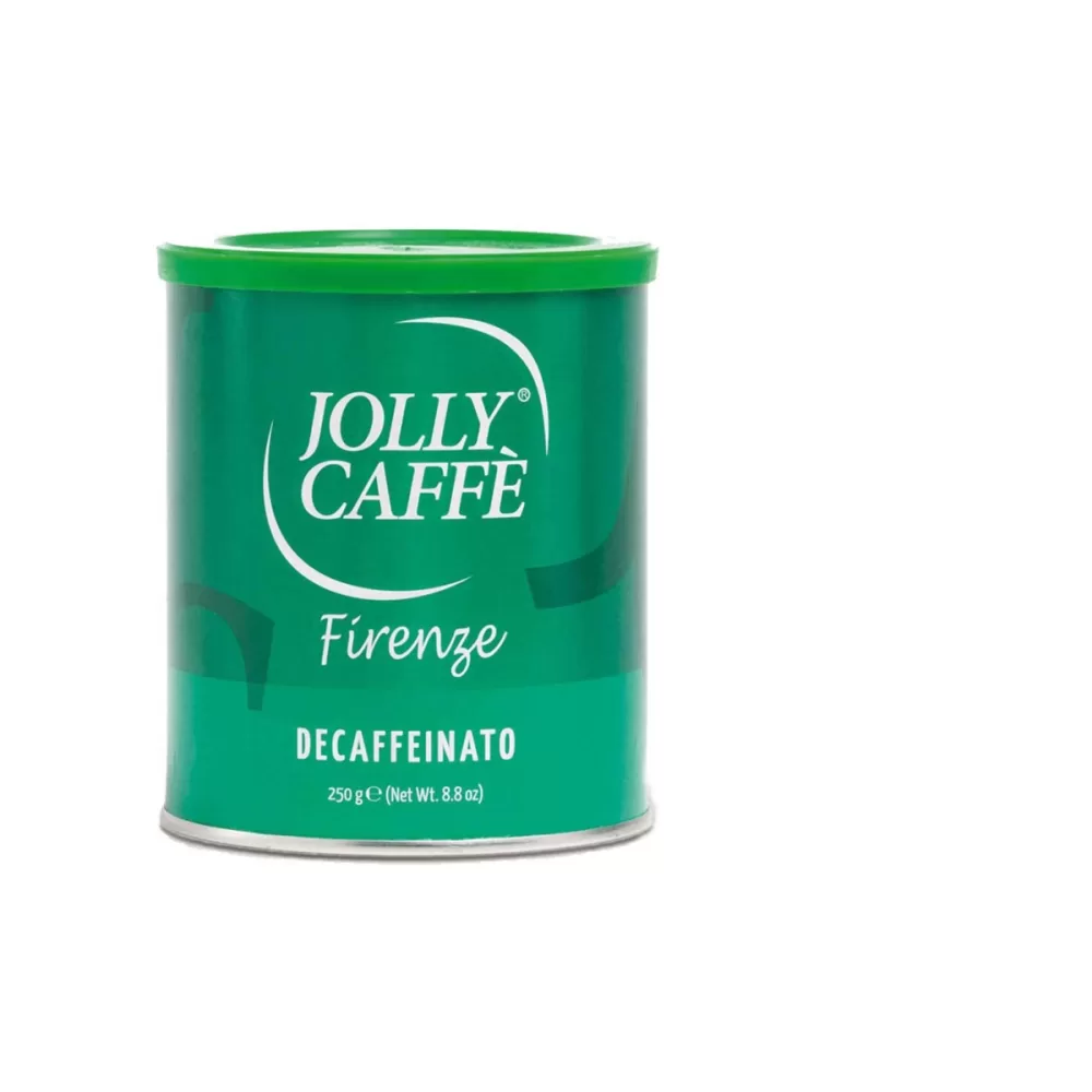 JOLLY Caffé Koffeinfrei 250g Dose - Gemahlener Espresso aus 100% Arabica - Volles Aroma, ohne Koffein, mittlere Röstung, italienischer Genuss