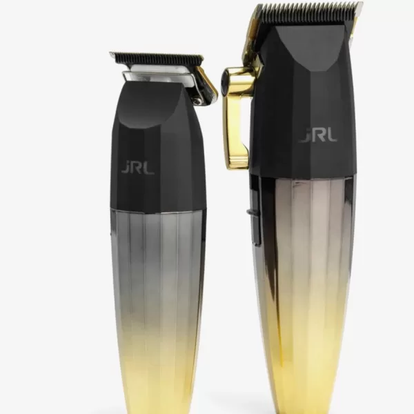 JRL FreshFade Gold Collection Set: Clipper 2020C & Trimmer 2020T - Professionelle Haarschneider mit Lithium-Ionen-Akku, Cool Blade Technologie, Gold Edition