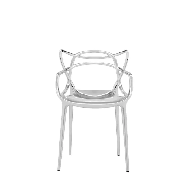 Kartell Masters Stuhl Metallic Chrom – Designermöbel, inspiriert von Arne Jacobsen, Eero Saarinen & Charles Eames, für Innen & Außen