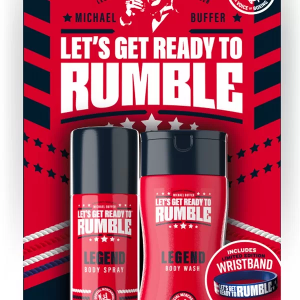 LET'S GET READY TO RUMBLE Geschenkset: Bodyspray & Wash + Wristband – Duft & Pflege für Männer, ideal zum Verschenken!