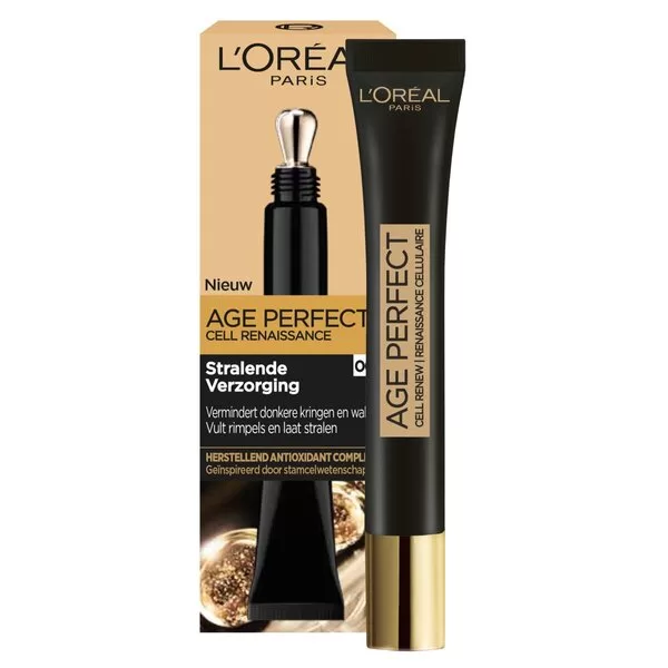 L'Oréal Paris Age Perfect Oogcrème met Zwarte Truffel & Cafeïne - 15 ml (6 stuks) voor Verheldering en Vermindering van Donkere Kringen