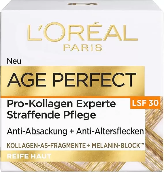 L'Oréal Paris Age Perfect Pro Collagen Expert Tagescreme SPF30, 50 ml - Anti-Aging, feuchtigkeitsspendend, für reife Haut