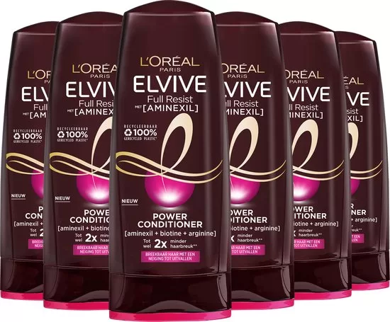 L’Oréal Paris Elvive Full Resist Power Conditioner 6x250ml – Versterkt, beschermt & ontklittend voor kwetsbaar haar met Biotine & Vitamine B5