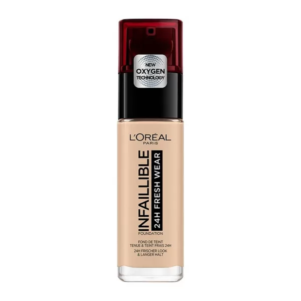 L'Oréal Paris Infaillible 24H Fresh Wear Foundation 130 True Beige - Langhoudend, Luchtig, Natuurlijk, 14 Kleuren, Hydraterend, Egaal Resultaat