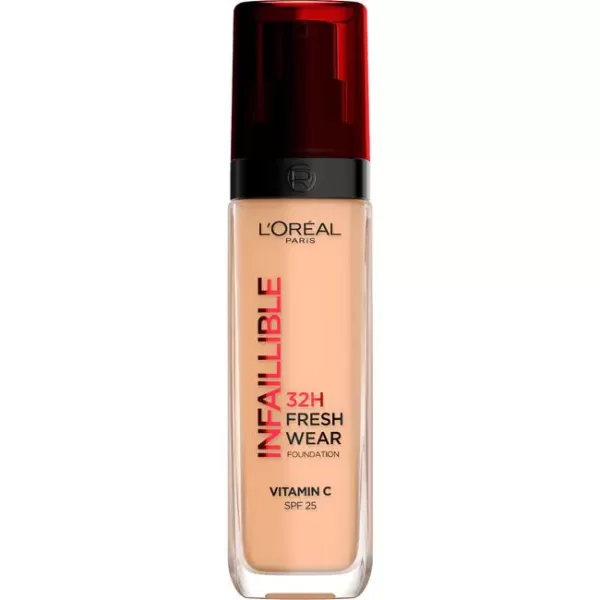 L’Oréal Paris Infaillible 32HR Foundation 220 Sand - Hoge Dekking, Natuurlijke Finish, SPF 25, 30 ML, Lichte Formule, Langdurig