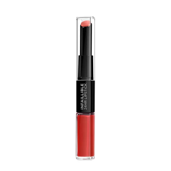 L'Oréal Paris Infallible Lippenstift 506 Red – 24h Kissproof & Waterproof, Intense Farbe, Feuchtigkeit & Komfort für perfekte Lippen