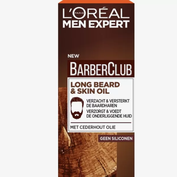 L'Oréal Paris Men Expert BarberClub Baardolie voor Lange Baarden – 30 ml, Verrijkt met Cederhout, Verzacht en Voedt Baard en Huid