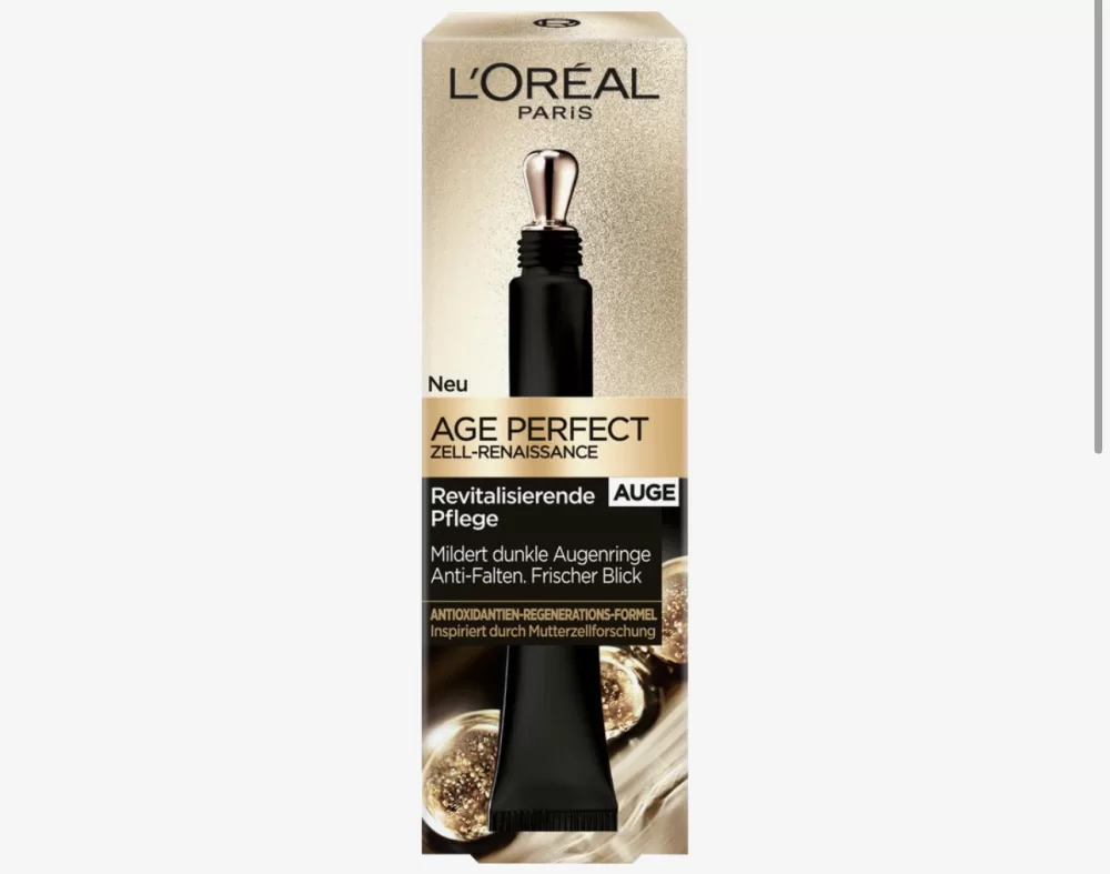 L'ORÉAL PARIS Age Perfect Oogcrème 15 ml - Zwarte Truffel, Gefermenteerde Thee, Vermindert Donkere Kringen, Verstevigt Huid, Koelende Applicator