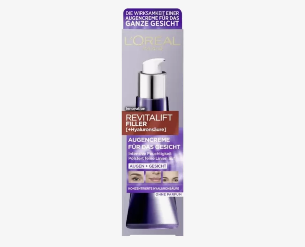 L'Oréal Paris Revitalift Filler Oogcrème met Hyaluronzuur - Anti-rimpel Gezichtscrème, 30 ml - Hydrateert en verzacht fijne lijntjes