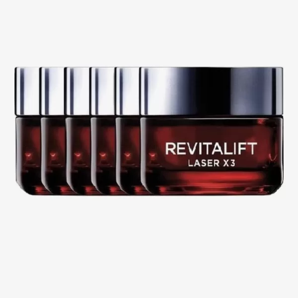 L’Oréal Paris Revitalift Laser X3 Anti-Rimpel Dagcrème - 6x50ml - Hydrateert, corrigeert rimpels, verstevigt en herstelt huid voor een jeugdige uitstraling.