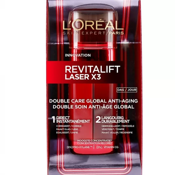 L'Oréal Paris Revitalift Laser X3 Double Care Dagcreme - 48ml - Anti-Aging, Rimpels, Huidverstrakking, Stralende Teint