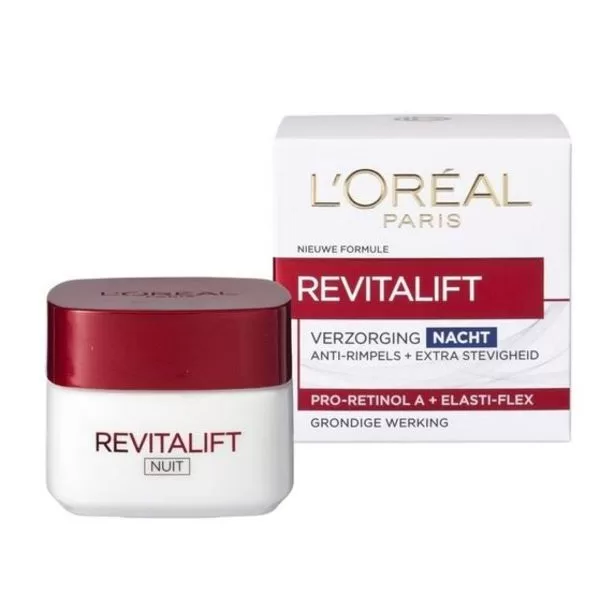 L'Oréal Paris Revitalift Nachtcreme 50ml - Anti-Rimpel, Verstevigt & Hydrateert, Voor Vrouwen 40+, Geschikt Voor Alle Huidtypes