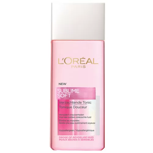 L'Oreal Paris Sublime Soft Verfrissende Tonic 200 ml - Verzachtend, Hydraterend, Voor Droge & Gevoelige Huid, Make-up Verwijderaar