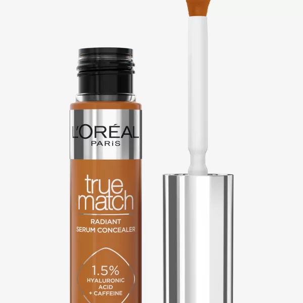 L'Oréal Paris True Match Radiant Serum Concealer 8N – Medium tot Hoge Dekking, 1,5% Hyaluronzuur, Cafeïnecomplex, Parfumvrij, 11 ml