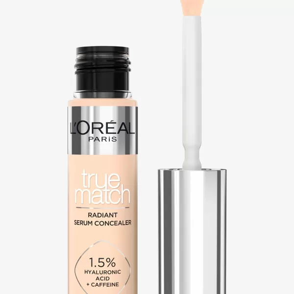 L'Oréal Paris True Match Radiant Concealer 2R - 11ml, Medium Dekking, Hyaluronzuur & Cafeïne, Stralende Finish, Geschikt voor Gevoelige Huid