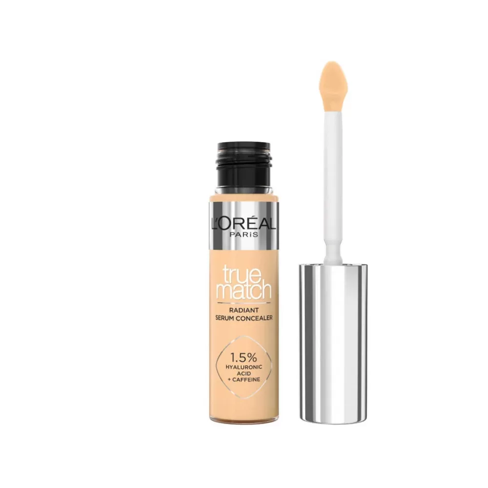 L'Oréal Paris True Match Radiant Serum Concealer 4N - 11ml | Hydratatie, Medium Dekking, Lichtreflecterend, Natuurlijke Look, Voor Gevoelige Huid