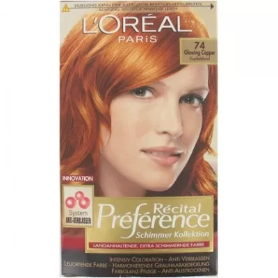 L’Oréal Préférence Haarfarbe Nr. 74 Koperblond – Lang anhaltende Farbe & Glanz für strahlende, lebendige Haartöne