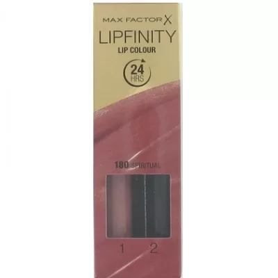 Max Factor Lipfinity 24H Lippenstift 180 Spiritual - Ultra langanhaltend, feuchtigkeitsspendend, glänzende Finish, 12 Stunden Tragekomfort