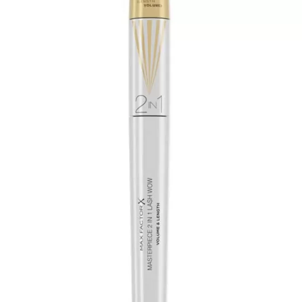 Max Factor Masterpiece 2in1 Mascara Schwarz 7 ml – Volumen & Länge für beeindruckende Wimpern, wasserfest, langanhaltend, für jeden Anlass