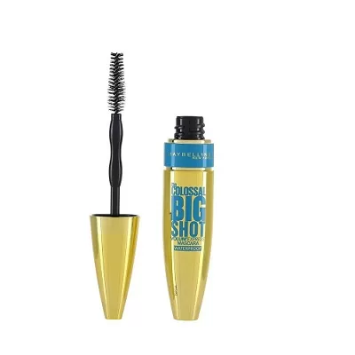 Maybelline Colossal Big Shot Waterproof Mascara - Zwart, Volumen, Collagen-Formel, Augenarzt-getestet, Kontaktlinsen geeignet