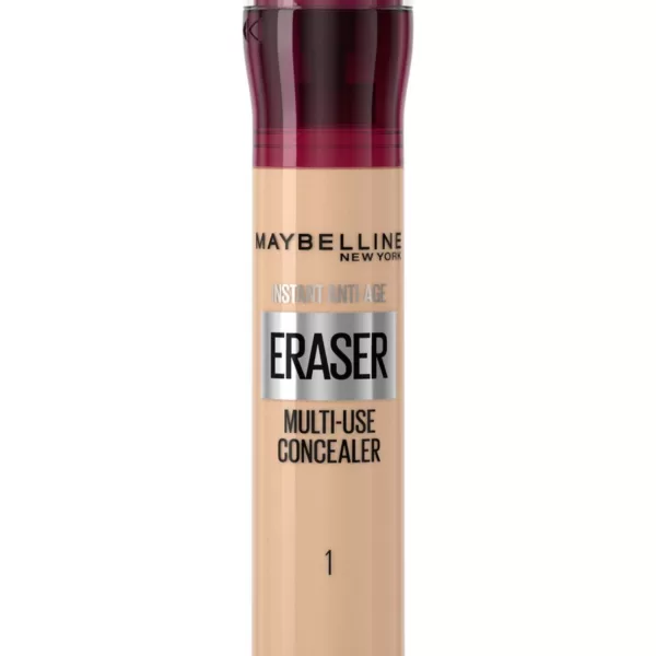 Maybelline Instant Anti Age Eraser Concealer 01 Beige – 6,8 ml, Hydraterende Formule, Verbergt Donkere Kringen & Wallen, Inclusief Applicatorspons