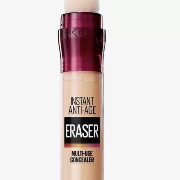 Maybelline Instant Anti Age Eraser Concealer 04 Honey - 6.8 ml, Hoogdekkend, Hydraterend, Met Applicatiespons voor Donkere Kringen