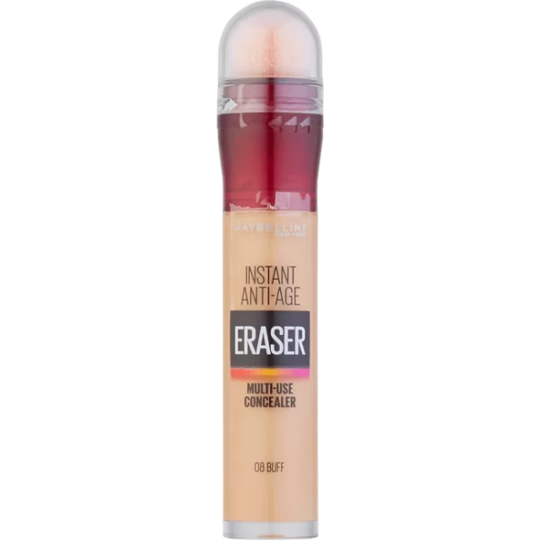 Maybelline Instant Anti Age Eraser Concealer 08 Buff – Hydraterend, Dekkend, Inclusief Applicatiespons, Ideaal voor Donkere Kringen & Wallen