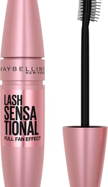 Maybelline Lash Sensational Mascara - Zwart, Volume & Definitie, Layer-Reveal Borstel voor Lange Wimpers, Gelaagd Effect