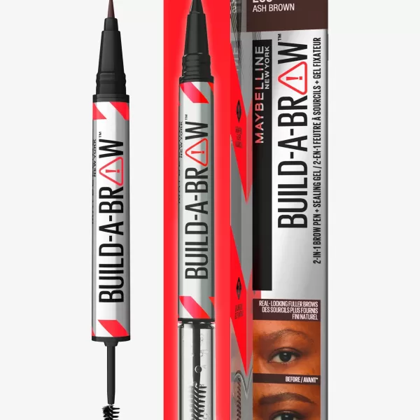 Maybelline New York Build-a-Brow Wenkbrauwgel & Potlood - 259 Ash Brown, Vegan, Waterproof, 24u Houdbaarheid, Natuurlijke Look, Inclusief Borsteltje