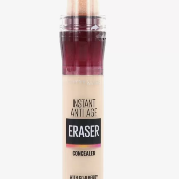 Maybelline New York Instant Anti Age Eraser Concealer 00 Ivory - 6.8 ml, Hydraterende, dekkende formule met applicatiespons voor donkere kringen.