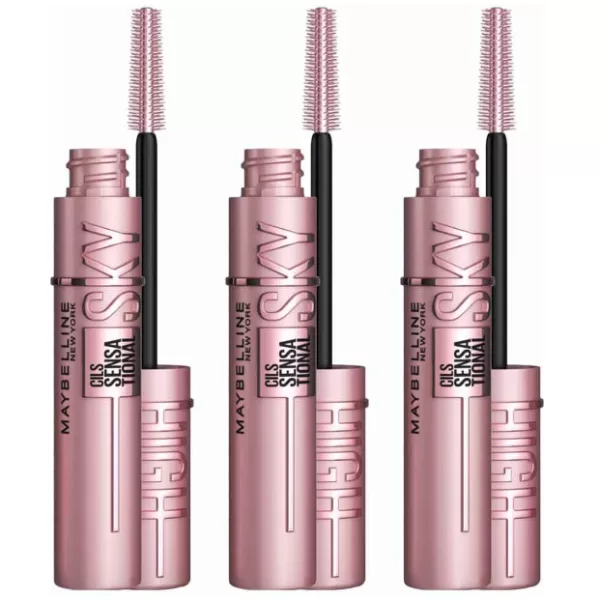 Maybelline Lash Sensational Sky High Mascara Very Black - Lengte & Volume - Voordeelverpakking 3x7,2ml - Geschikt voor gevoelige ogen