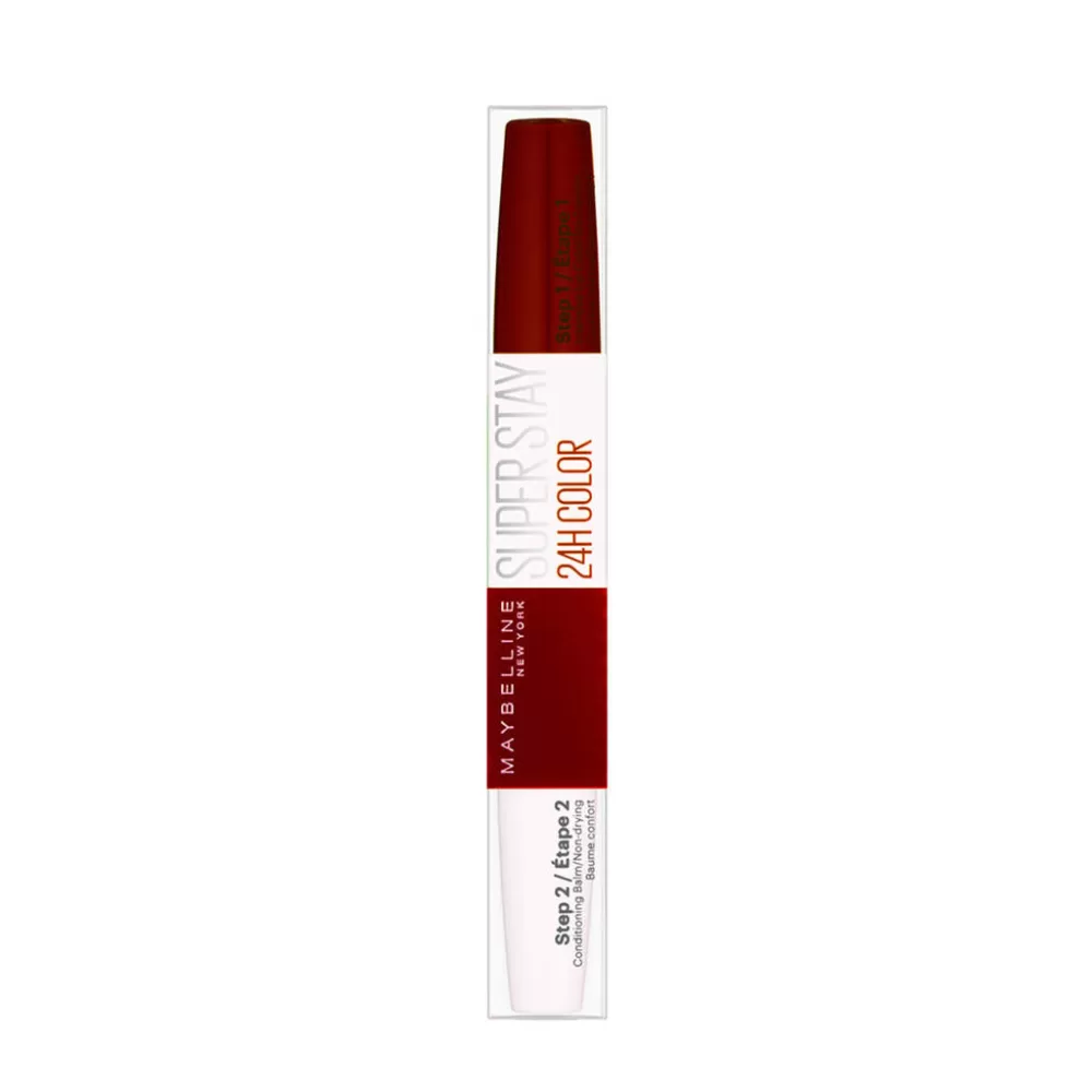 Maybelline Superstay 24H Lippenstift 585 Burgundy – Langhoudende, hydraterende Lippenfarbe mit Micro-Flex Technologie, 2-in-1 Lippenpflege